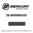 Mercury - Seal - 26-8M0066205 Supply